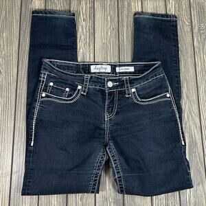 Daytrip Buckle Lynx Ankle Skinny Jeans 28R Dark Low Rise Contrast Stitch Classic